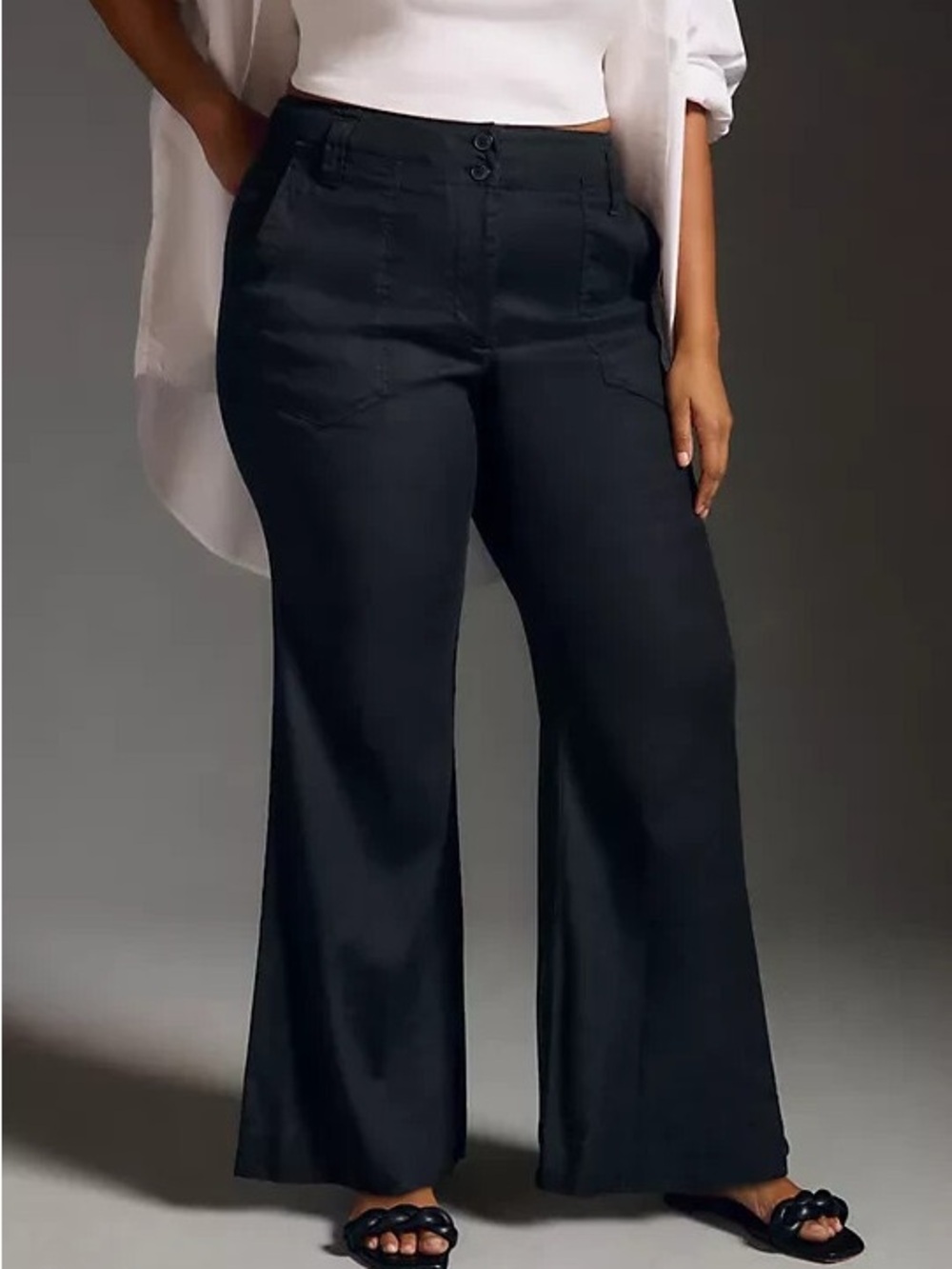 Maeve The Naomi Linen Wide Leg Flare Pants